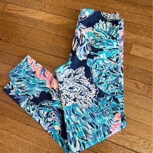 LIKE NEW Lilly Pulitzer Girls leggings large blue pink
